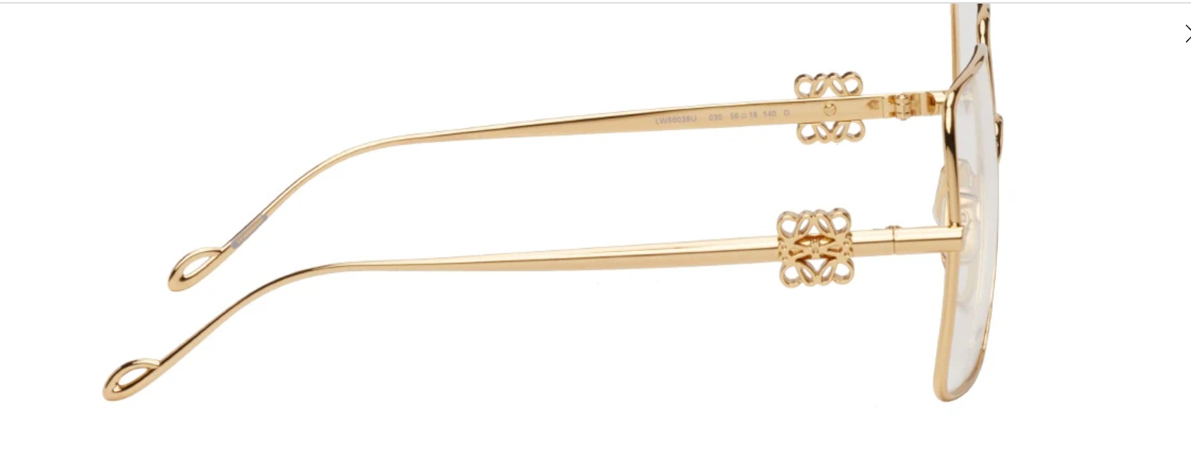 Loewe Gold Oversized Square Retro Glasses In White