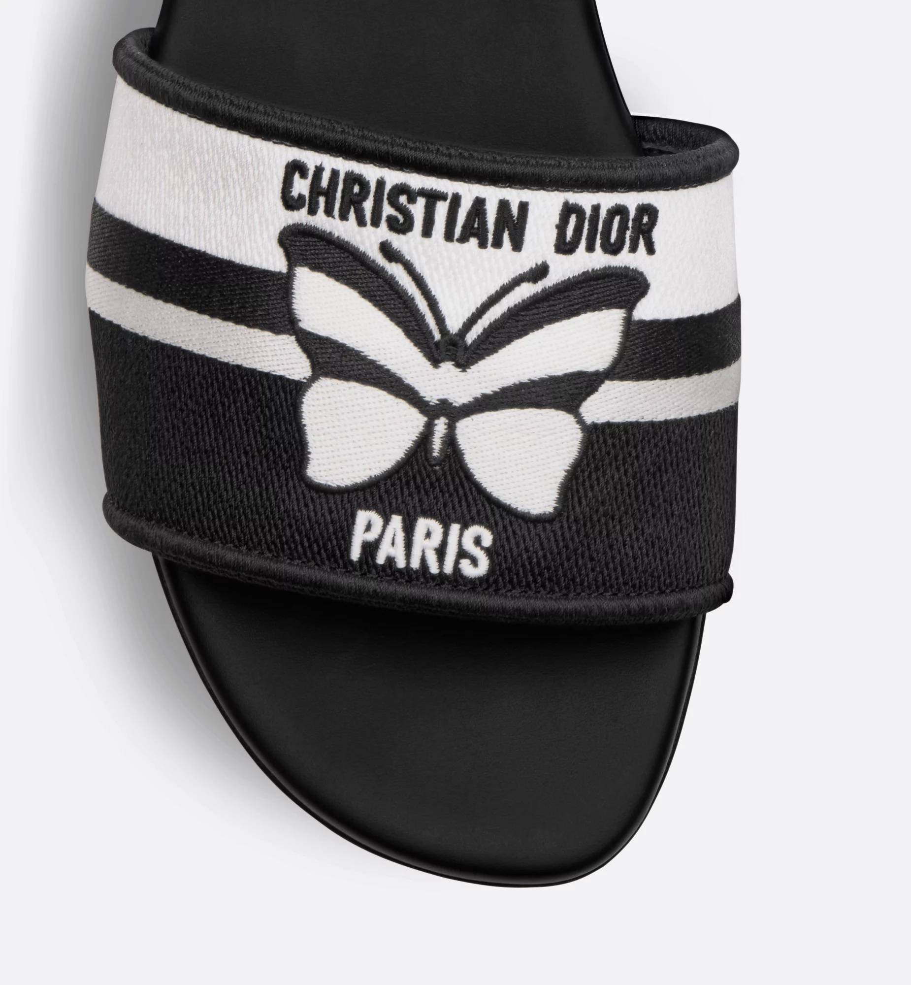 Dior Open-toed Slippers In Black