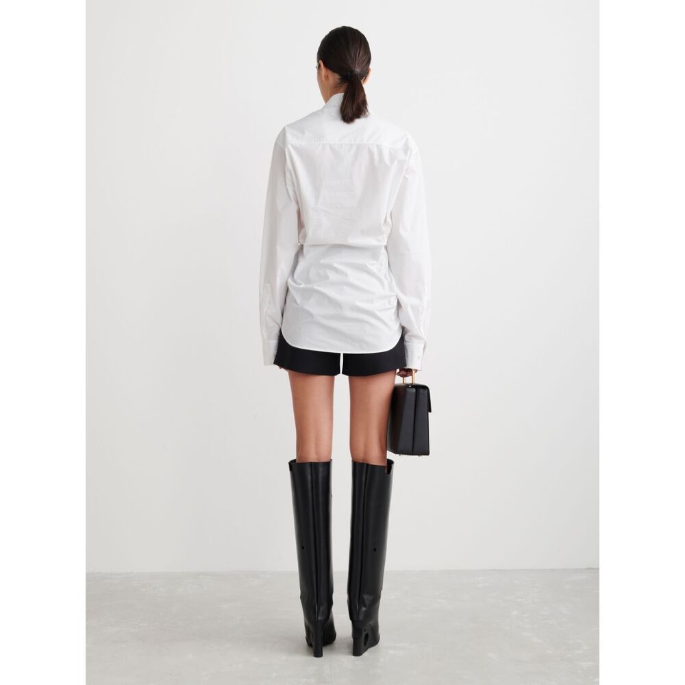 Off-white Poplin Wrap Shirt White White In Yellow