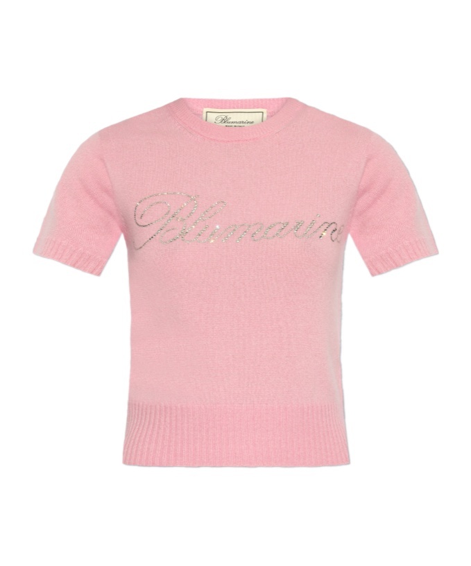 Blumarine Short-sleeved Sweater In Pink