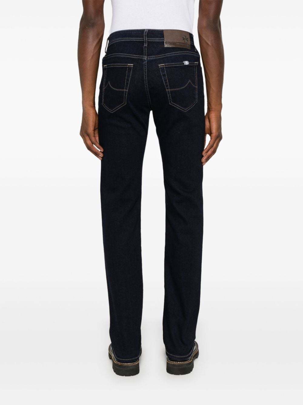 Jacob Cohen Logo-patch Jeans In Black