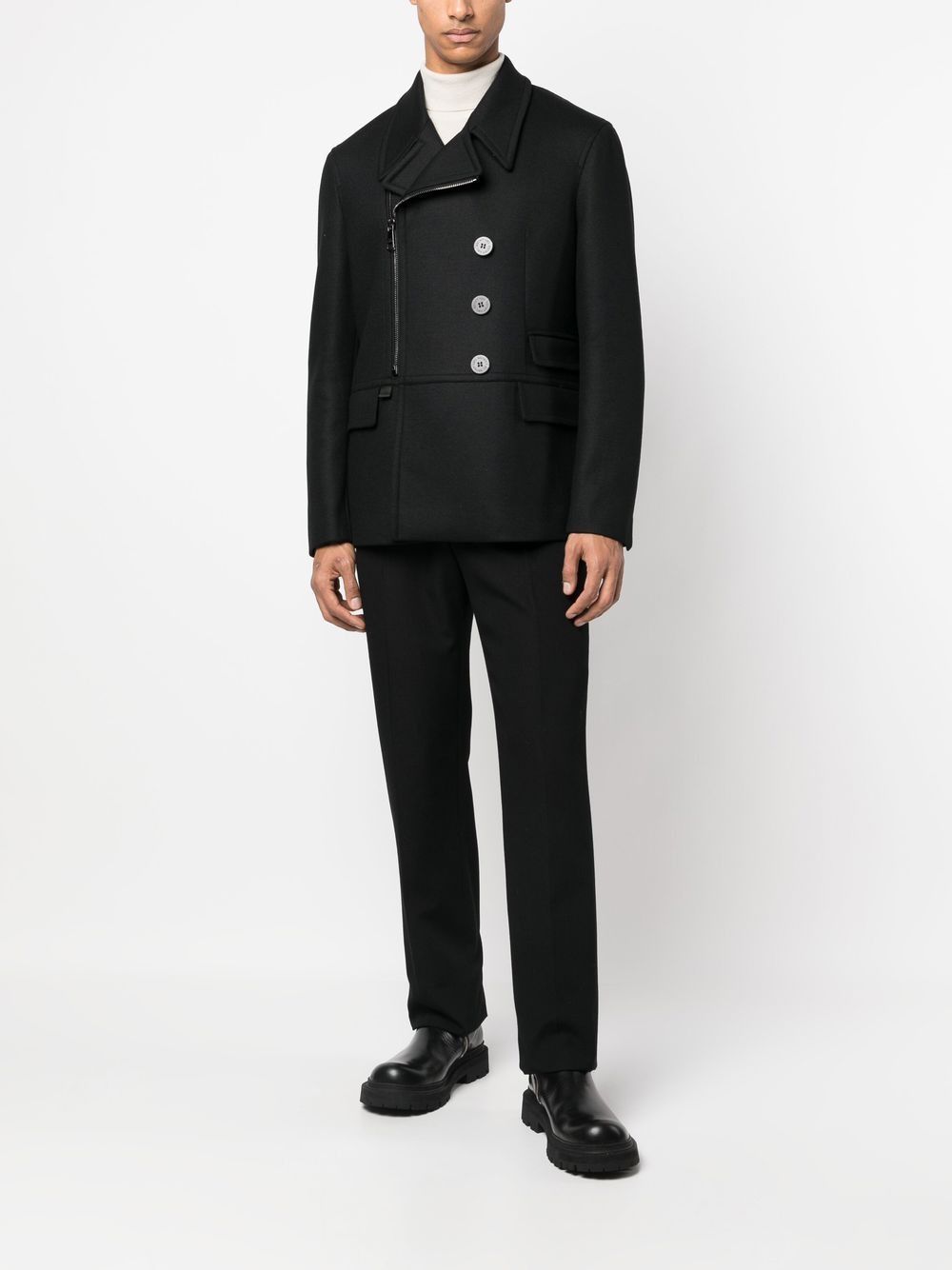 Neil Barrett Double-brested Tailored Jacket In Black