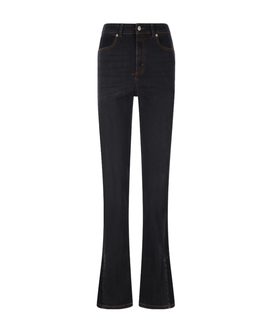 Alexander Mcqueen Logo-patch Bootcut Jeans In Blue
