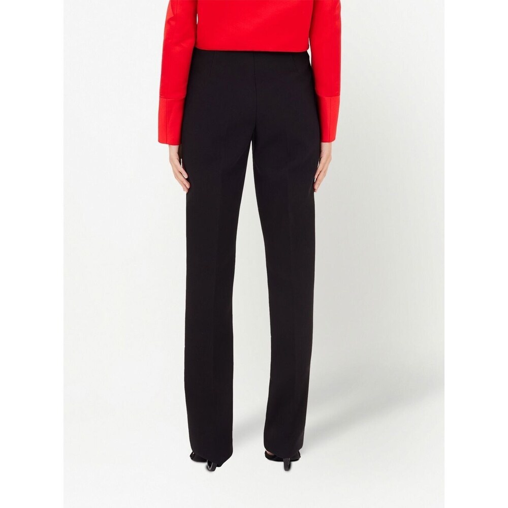 Ferragamo Straight With Pleat Pants In Black