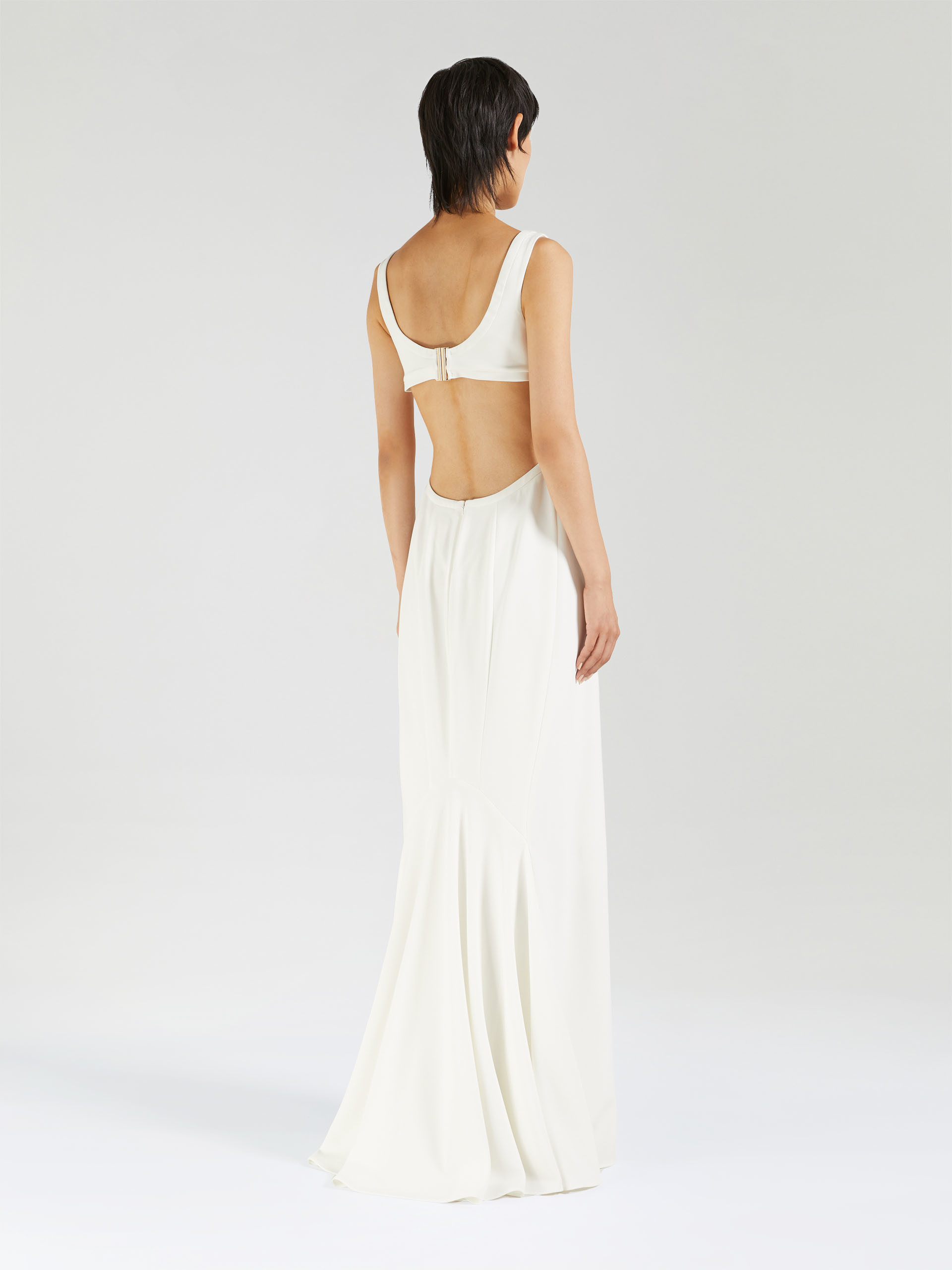 Max Mara Long Cady Dress In Gray