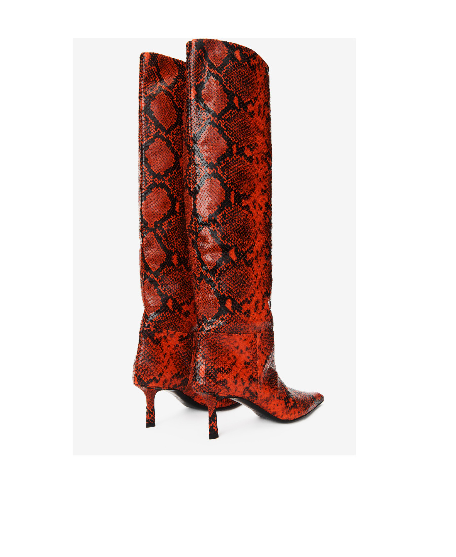 Alexander Wang Viola Snake-print Leather Boots In Red