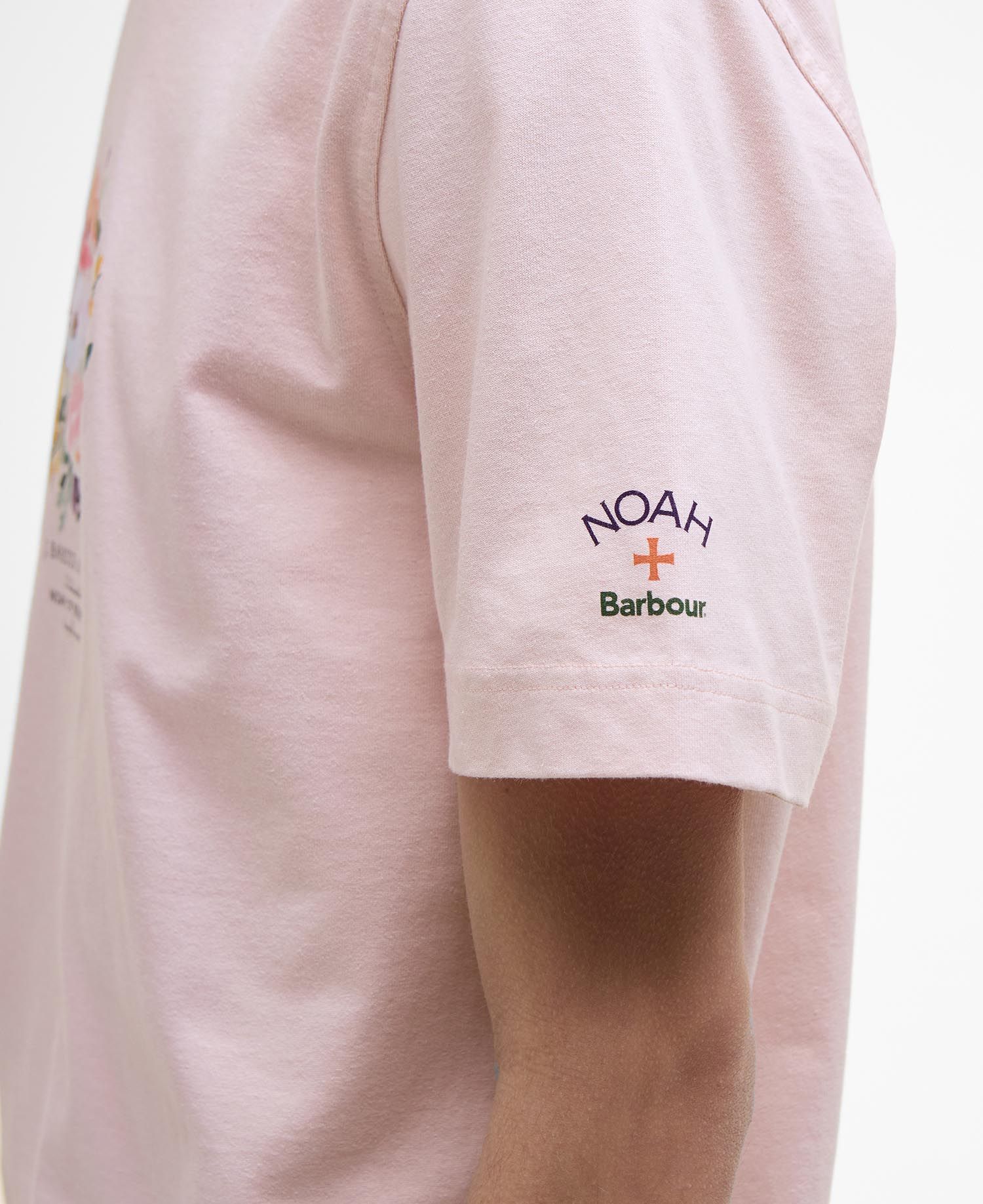 Shop Barbour X Noah Floral T-shirt In Chalk Pink