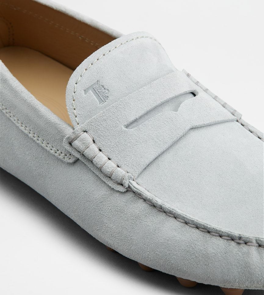 Tod's Gommino Suede Driving Loafers In Gray