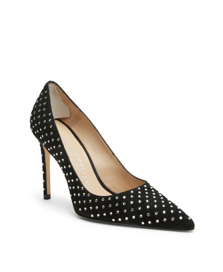 Stuart Weitzman Crystal-embellished Pointed-toe Pumps