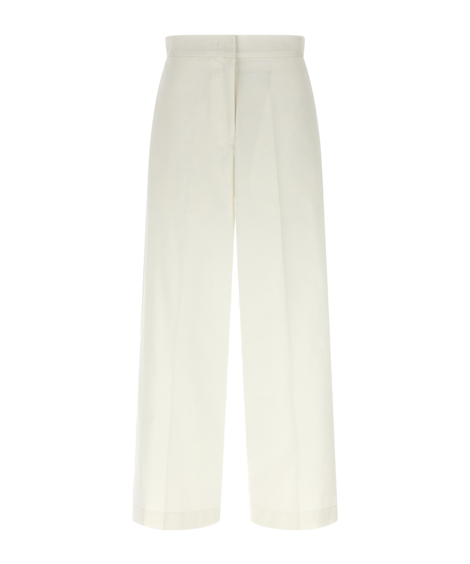 Fabiana Filippi Mid-waist White Cotton Trousers In White