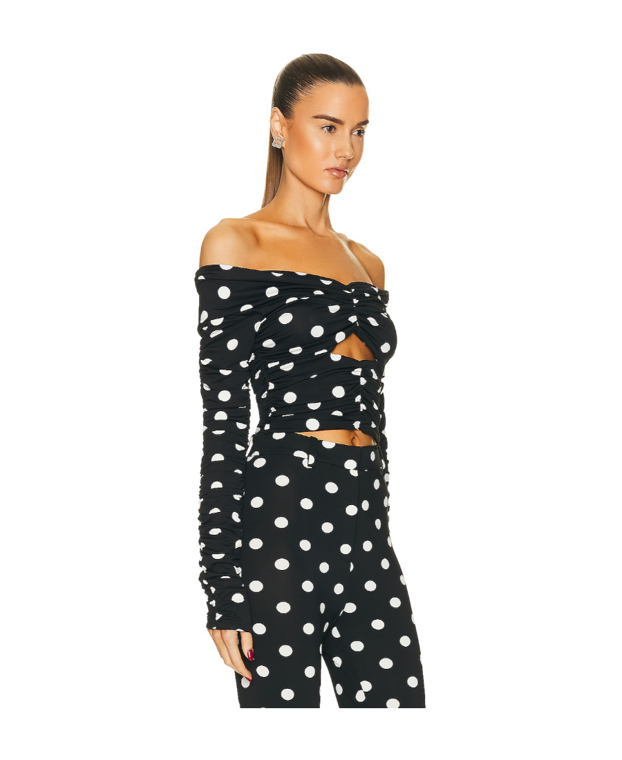 Magda Butrym Wave Point Shoulder Blouse In Black