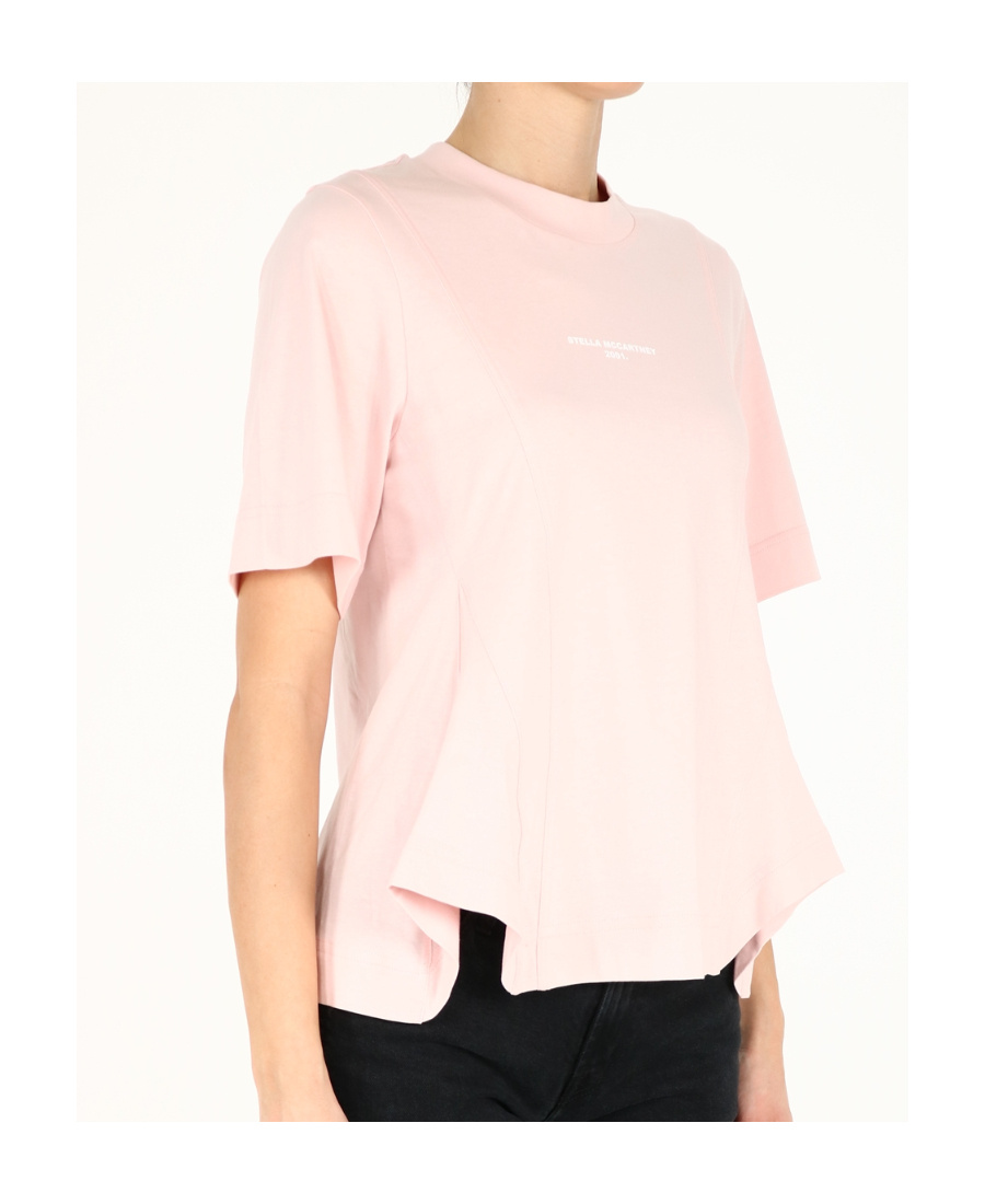 Stella Mccartney T-shirt With Logo Print In Pink