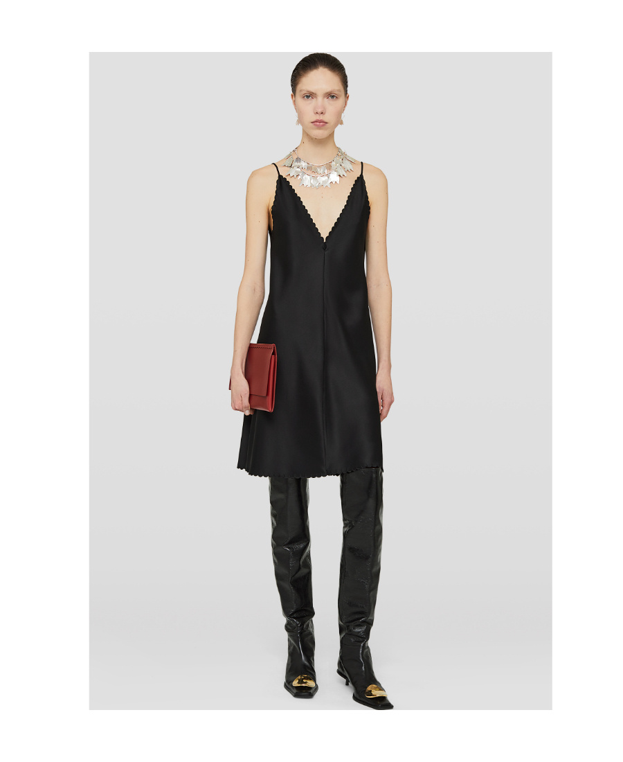 Jil Sander Sleeveless V-neck Minidress In Black