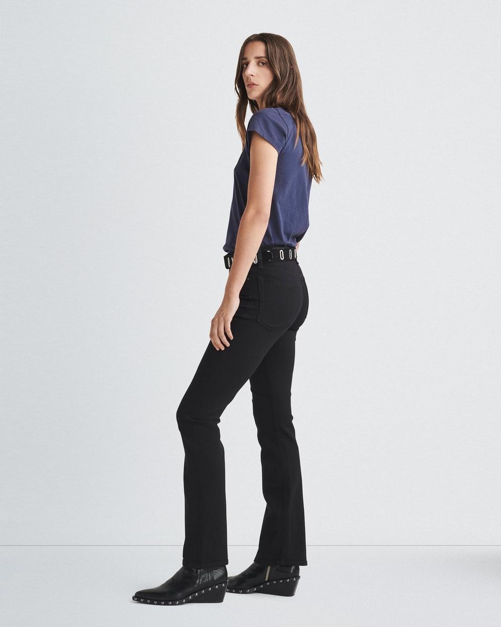 Rag & Bone Casey High Waist Flare Leg Jeans In Black