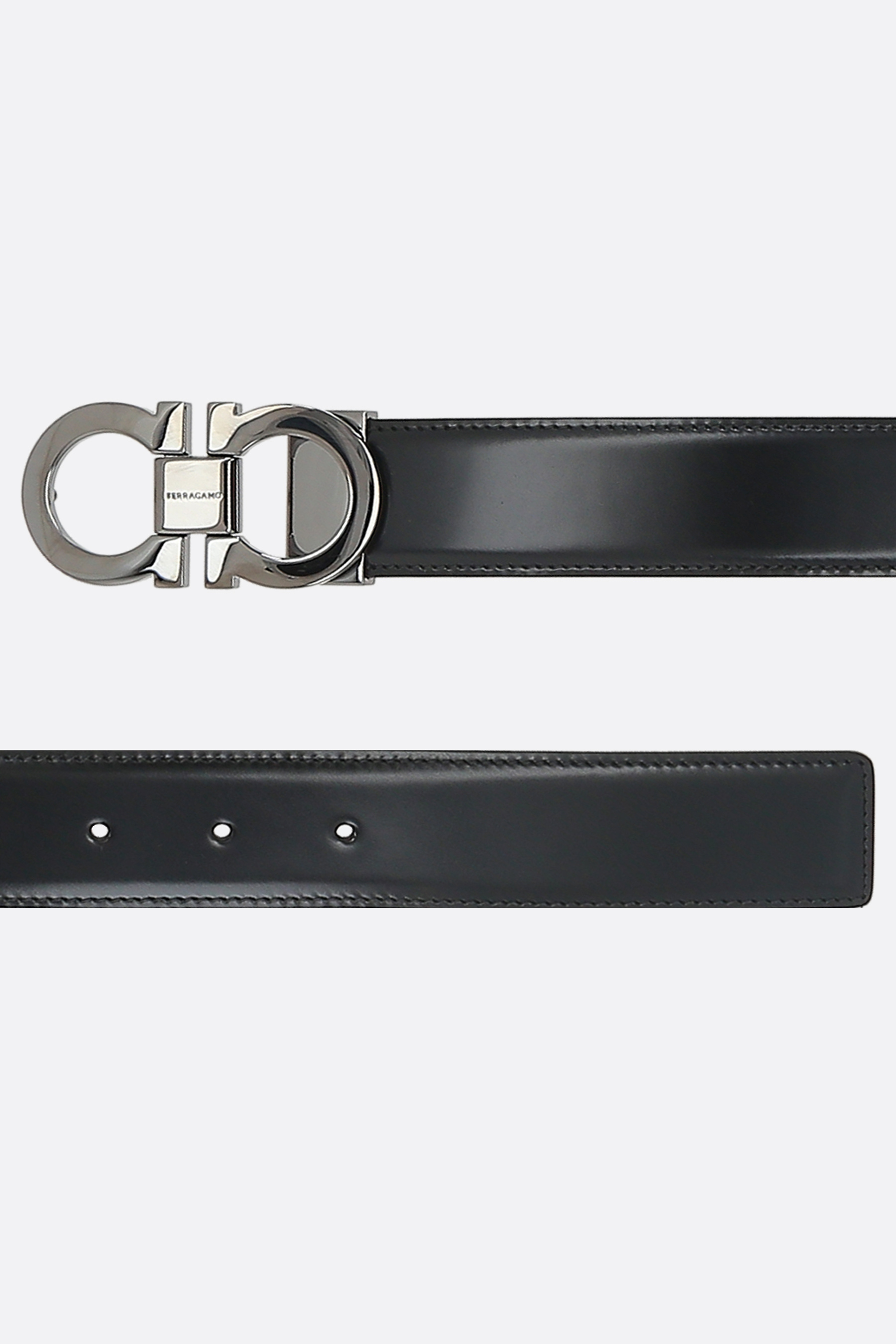 Ferragamo Gancini Smooth Leather Reversible Belt