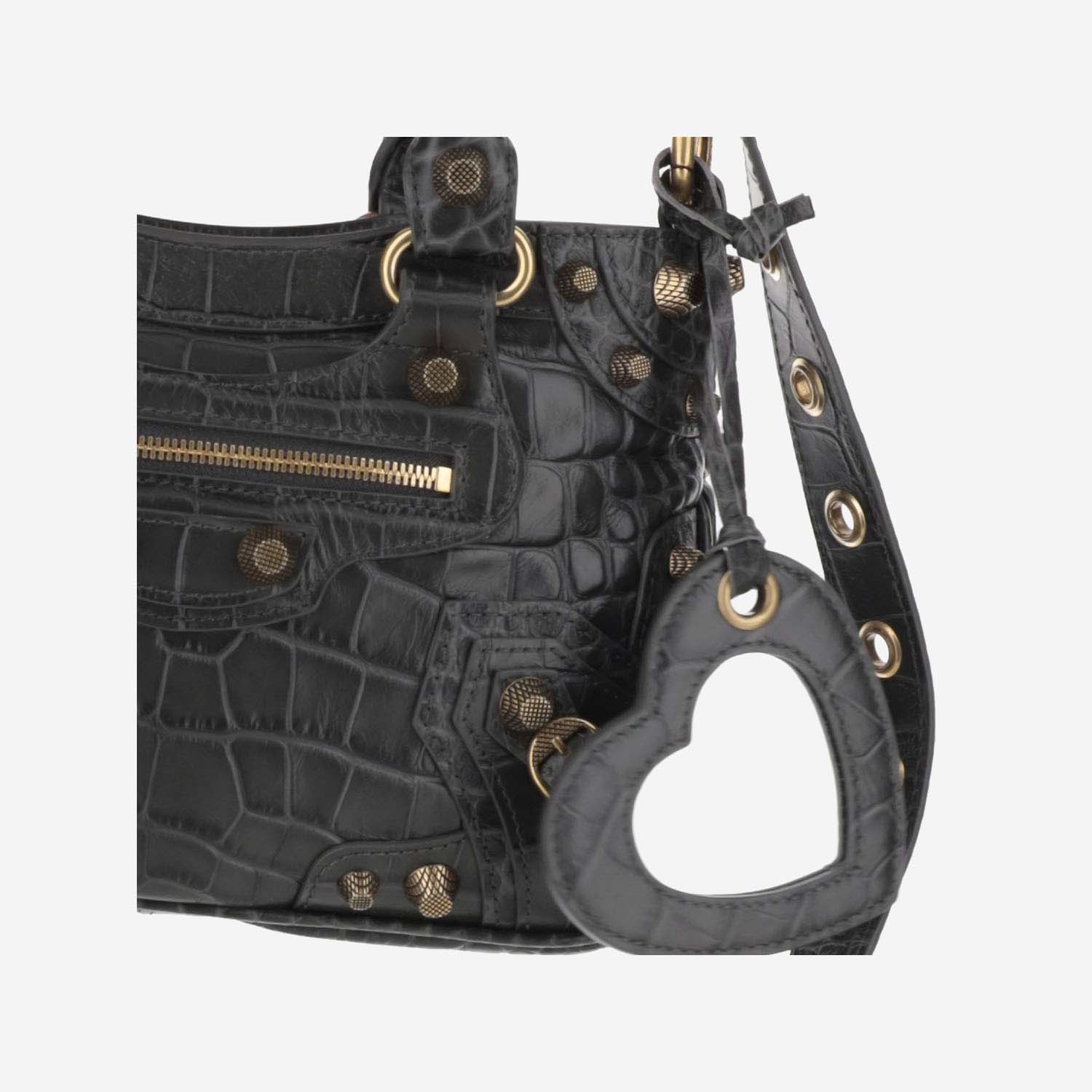 Balenciaga Small Le Cagole Leather Tote Bag In Gray