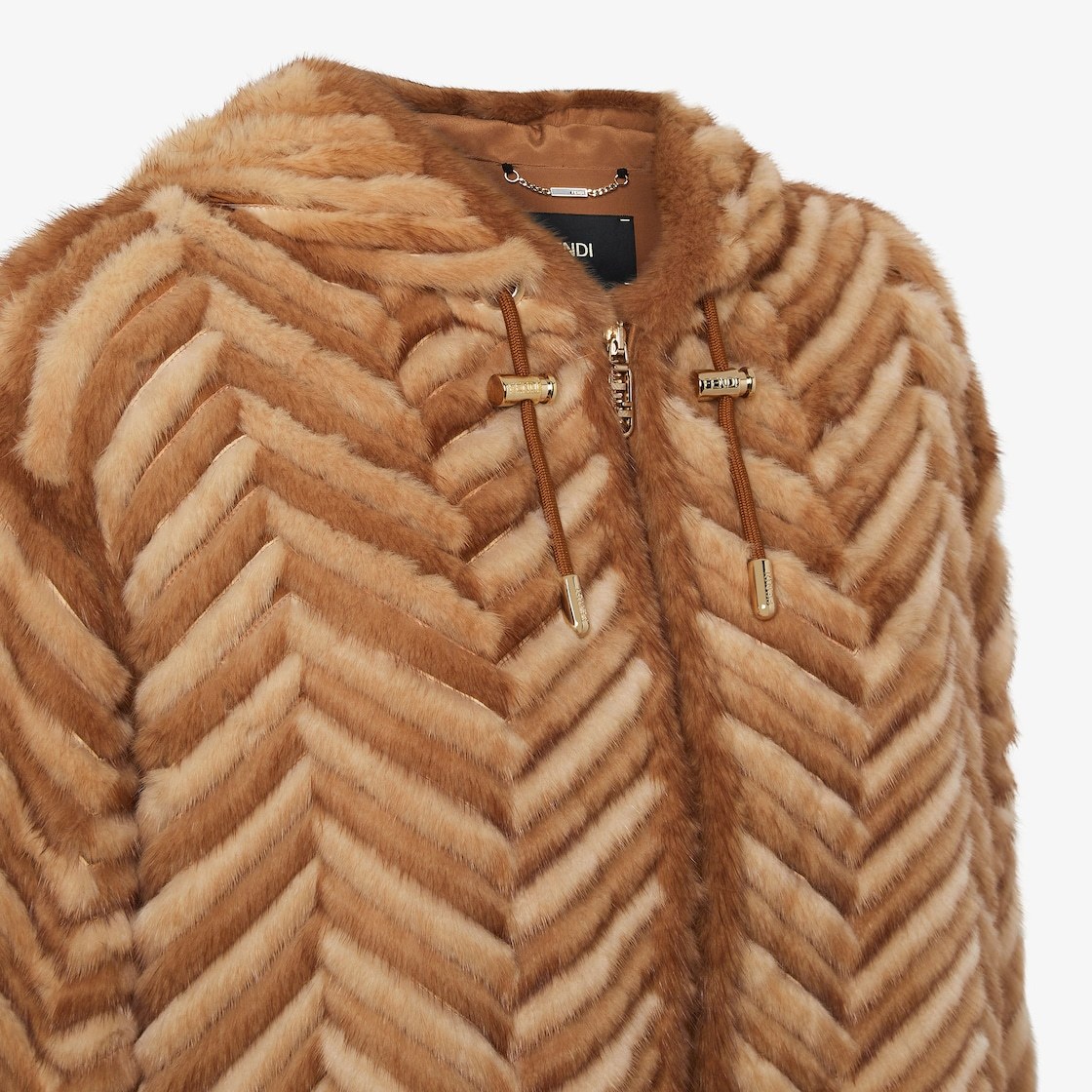 Fendi Brown Mink Jacket In Brown