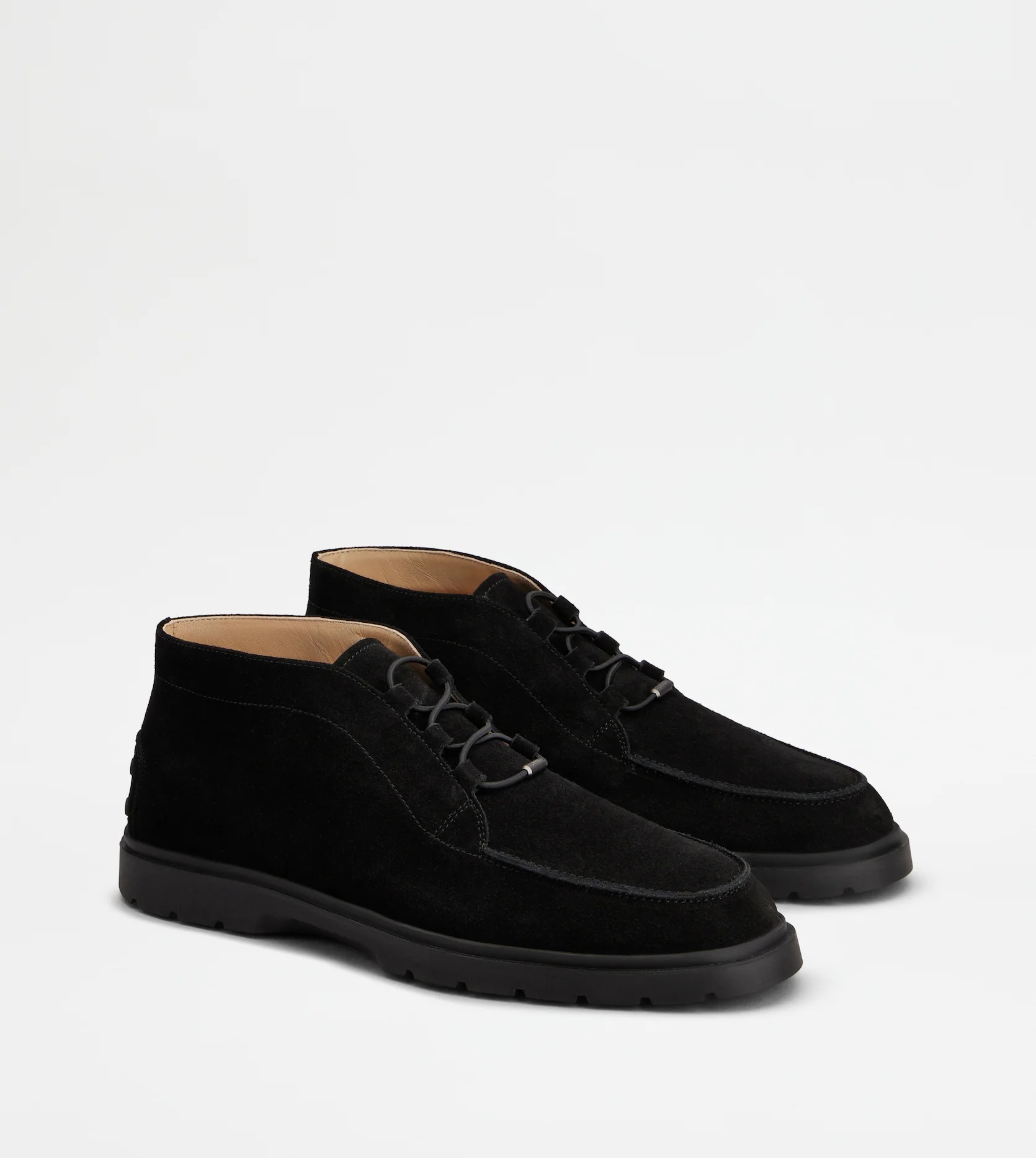 Tod's Lace-up Suede Desert Boots In Black