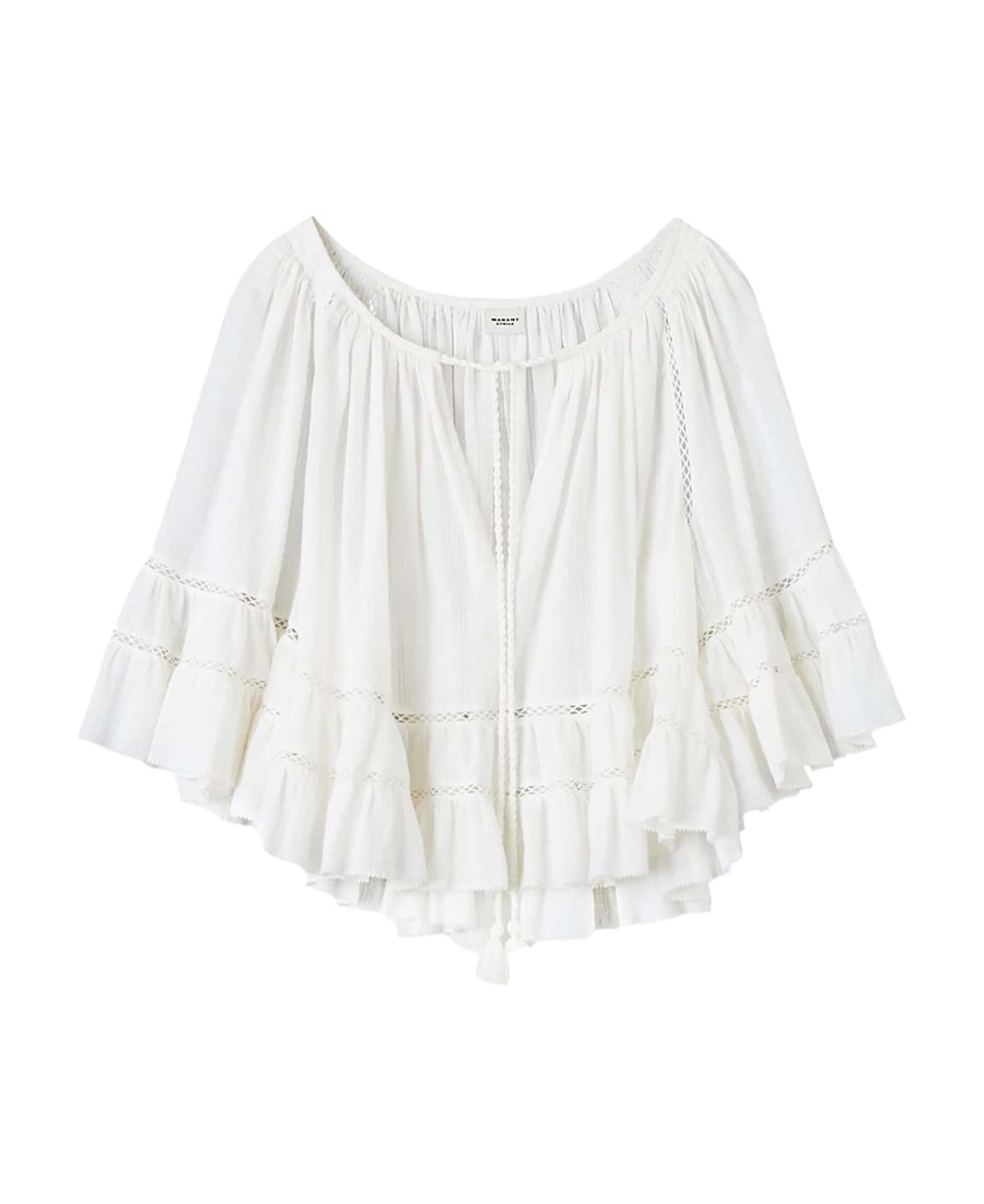 Shop Isabel Marant Étoile Liam Cotton And Linen Top In White