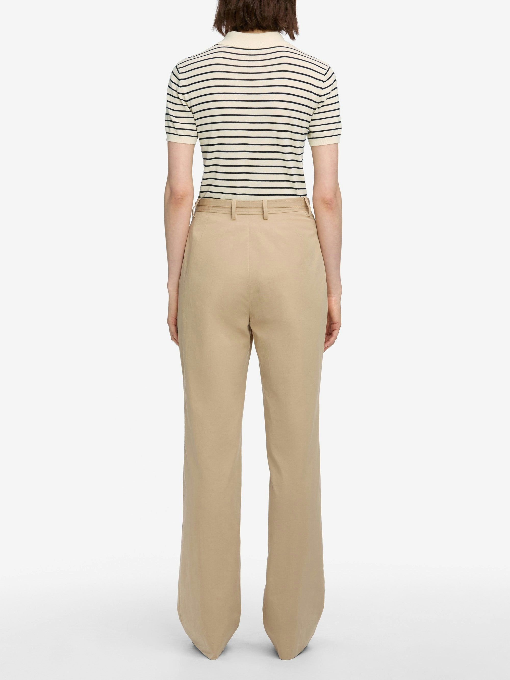 Frame Striped Short Sleeve Polo Shirt In Neutral