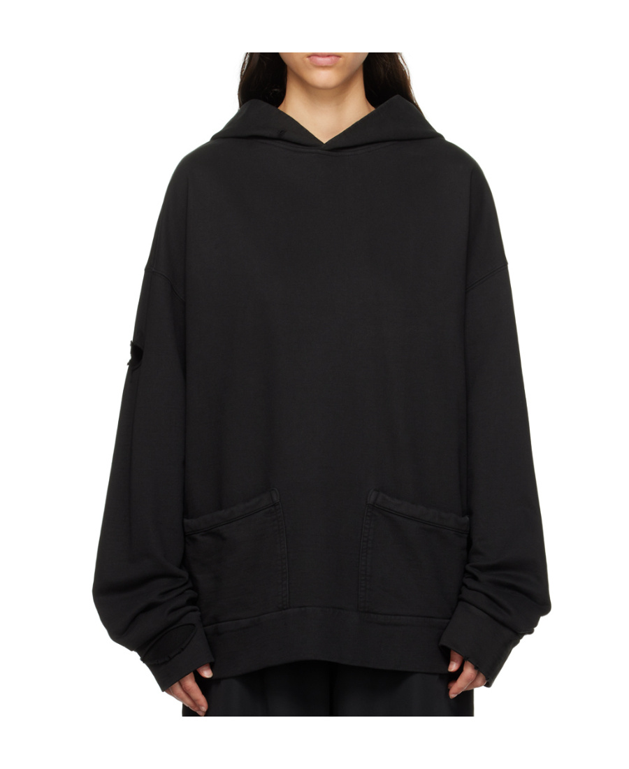 We11 Done Logo-print Cotton Hoodie In Black
