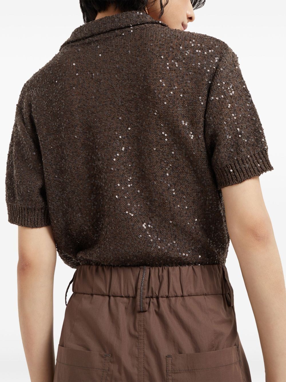 Brunello Cucinelli Monili Chain-detail Straight-leg Trousers In Brown