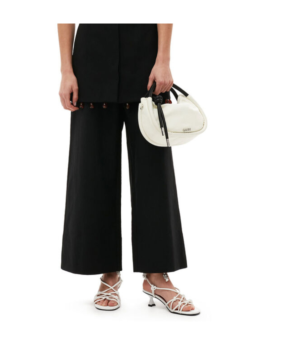 Ganni Straight-leg Trousers In Black