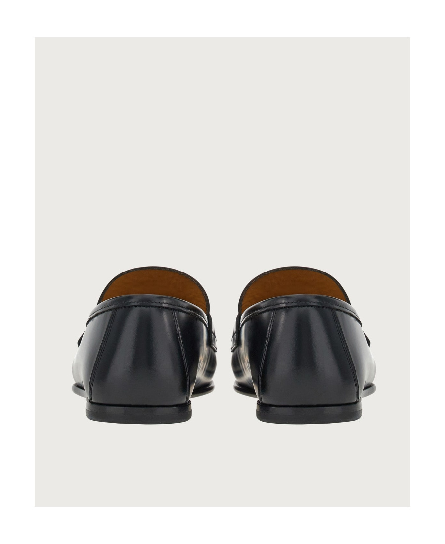 Ferragamo Galileo Gancini Buckle Leather Loafers In Red