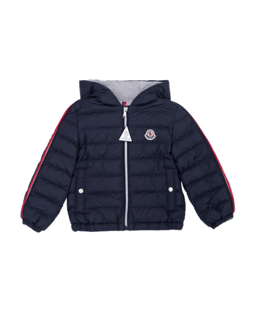Moncler Baty Side-stripe Padded Jacket In Blue