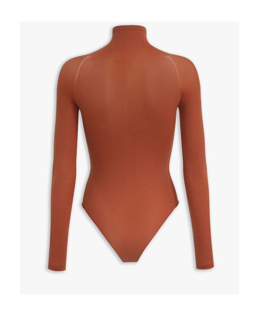 Alaïa High-neck Raglan-sleeve Bodysuit In Brown