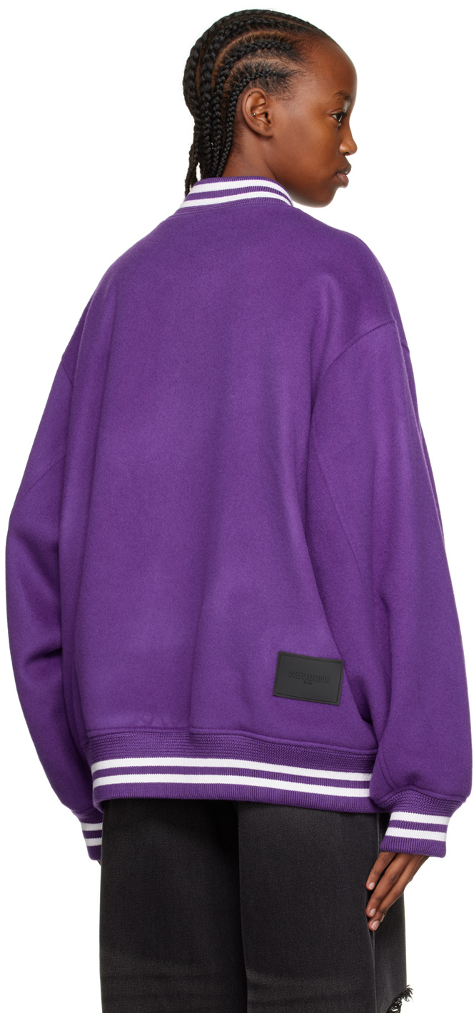 We11 Done Pilot Baseball Jacket In Purple