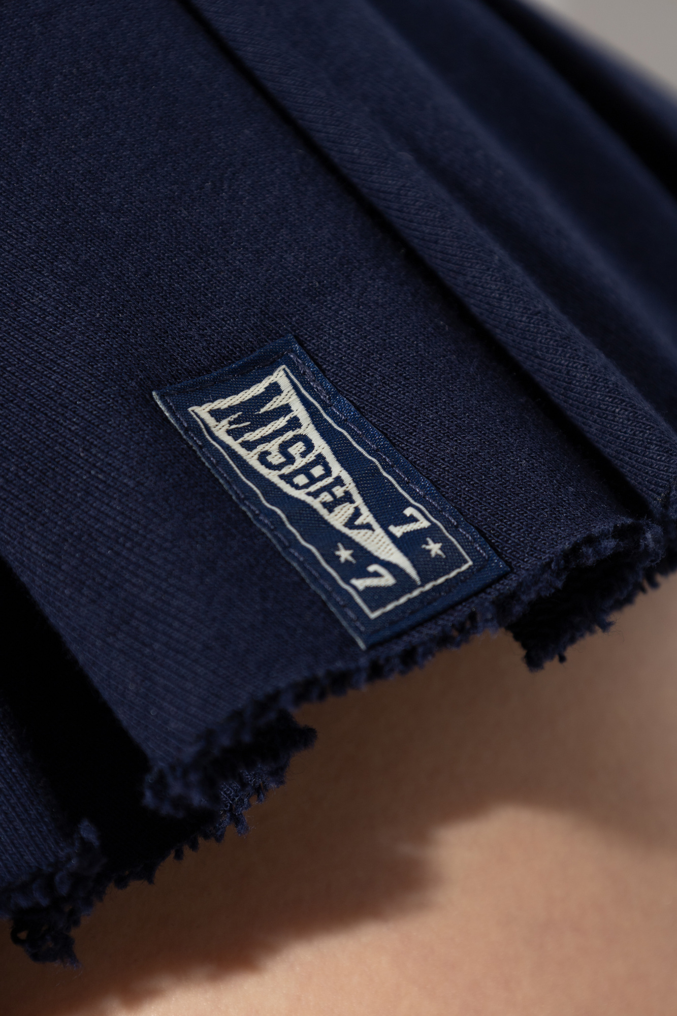 Misbhv Navy Varsity Pleated Miniskirt In Black
