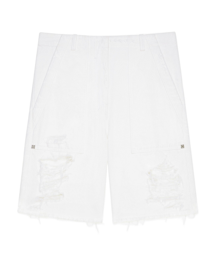 Givenchy Mid-rise Denim Shorts In White