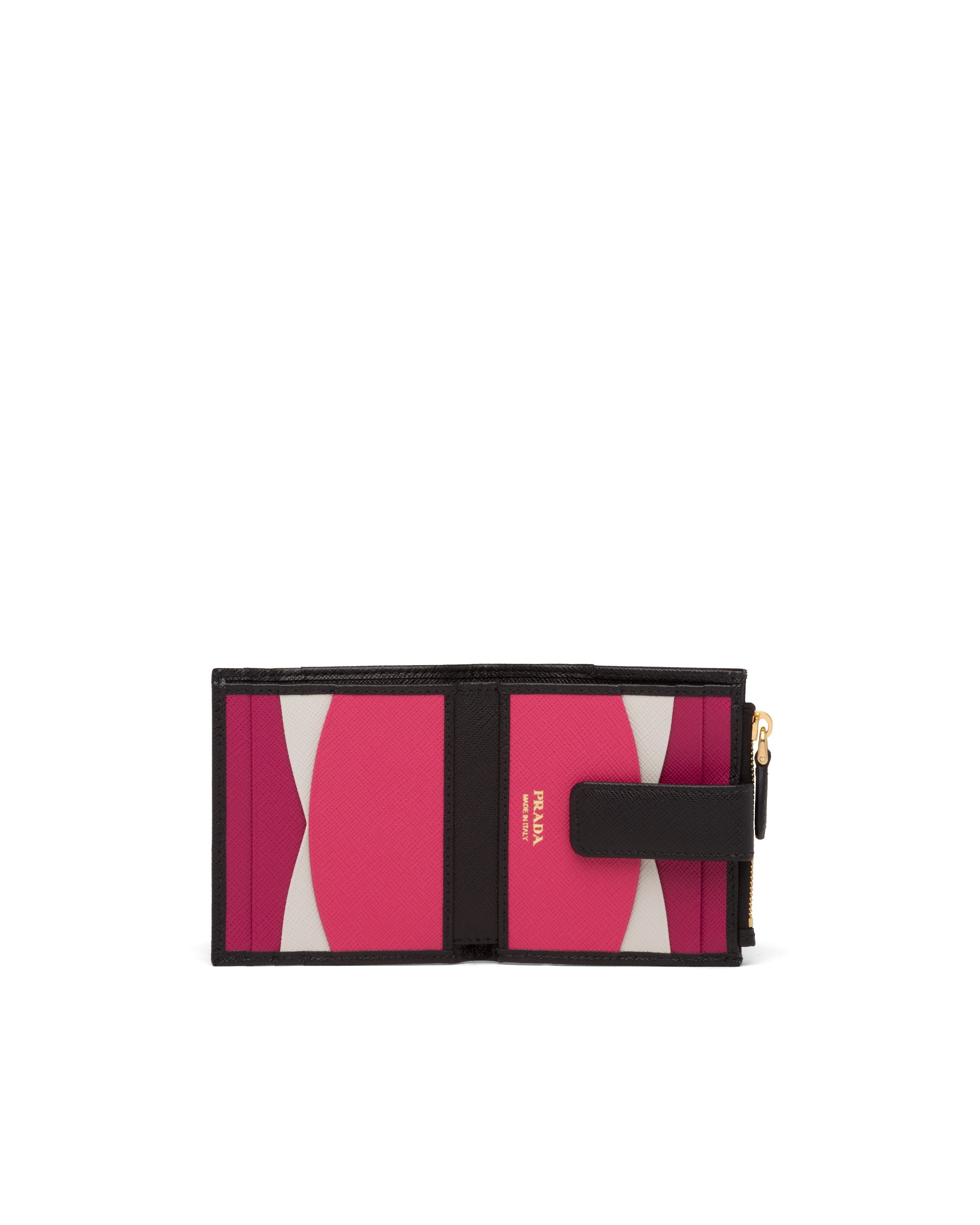 Prada Small Saffiano Wallet In Black