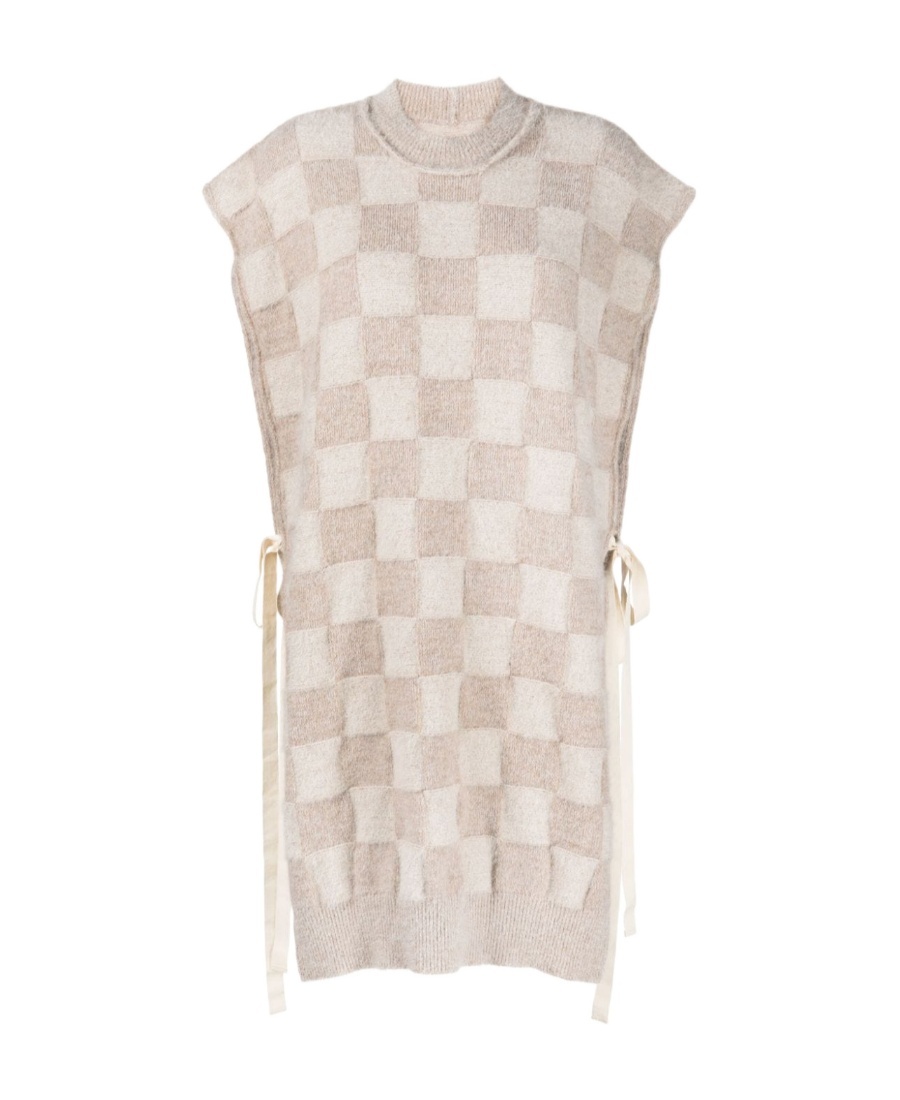 Uma Wang Checkerboard-pattern Knitted Vest In Multi