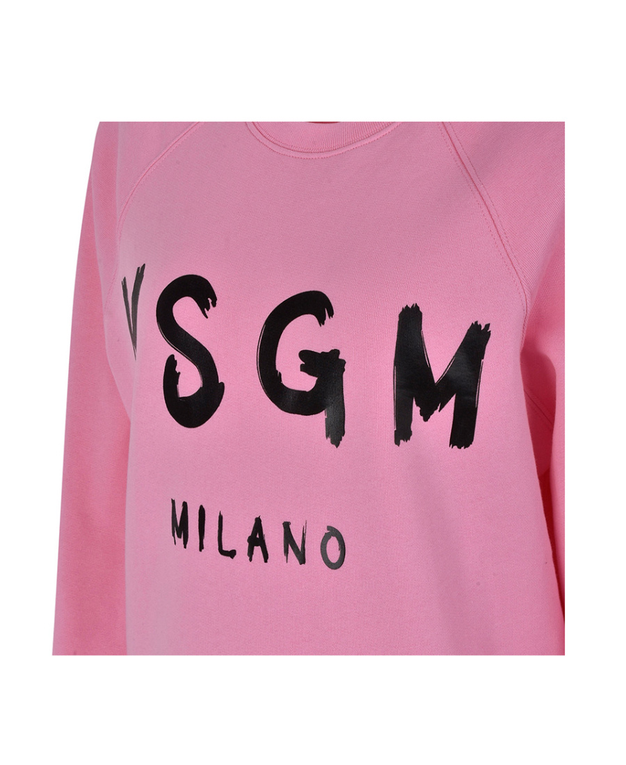 Msgm Large Logo Logo Printed Sweater In Pink