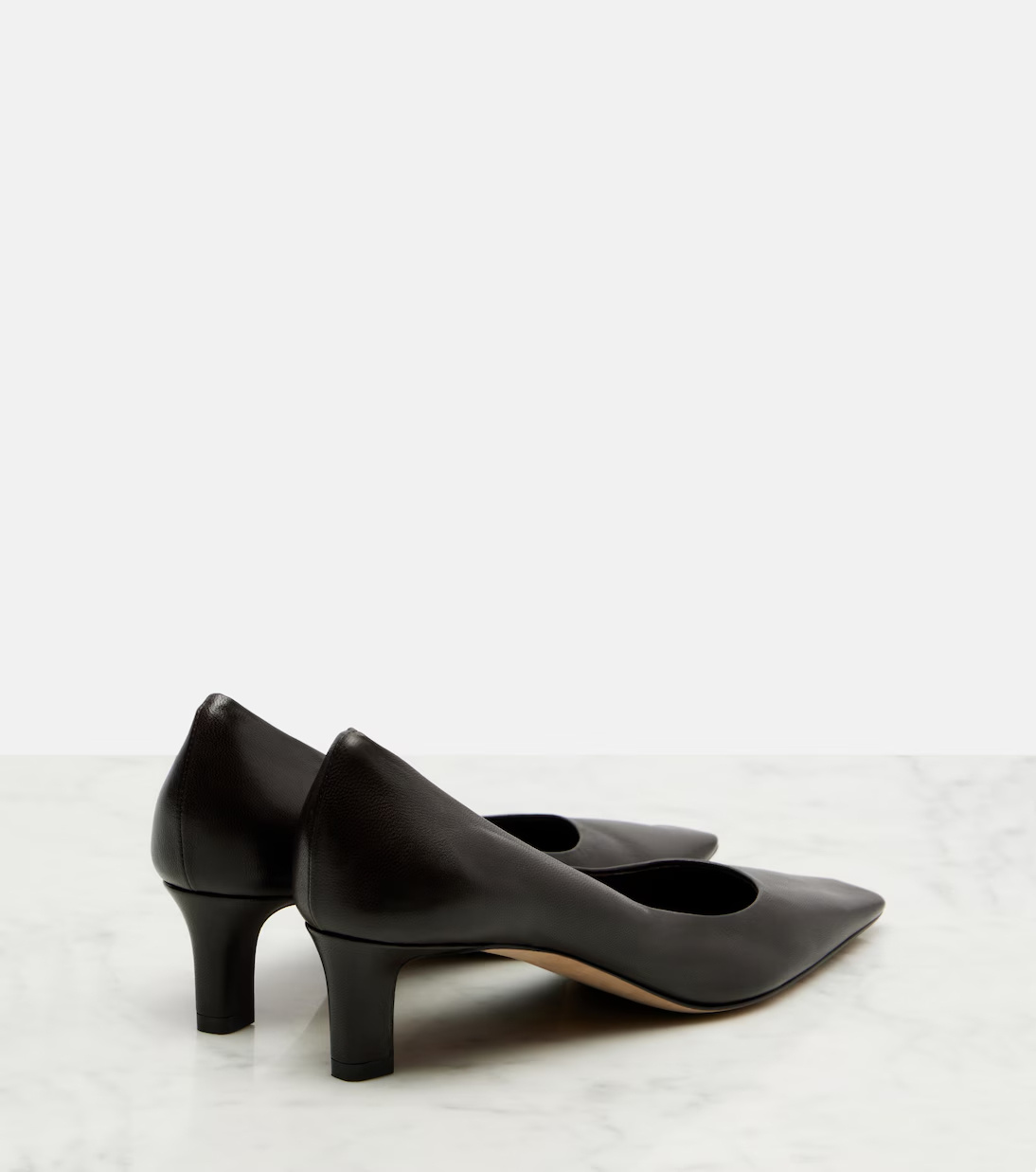 The Row Carla 45 Leather Pumps In Black