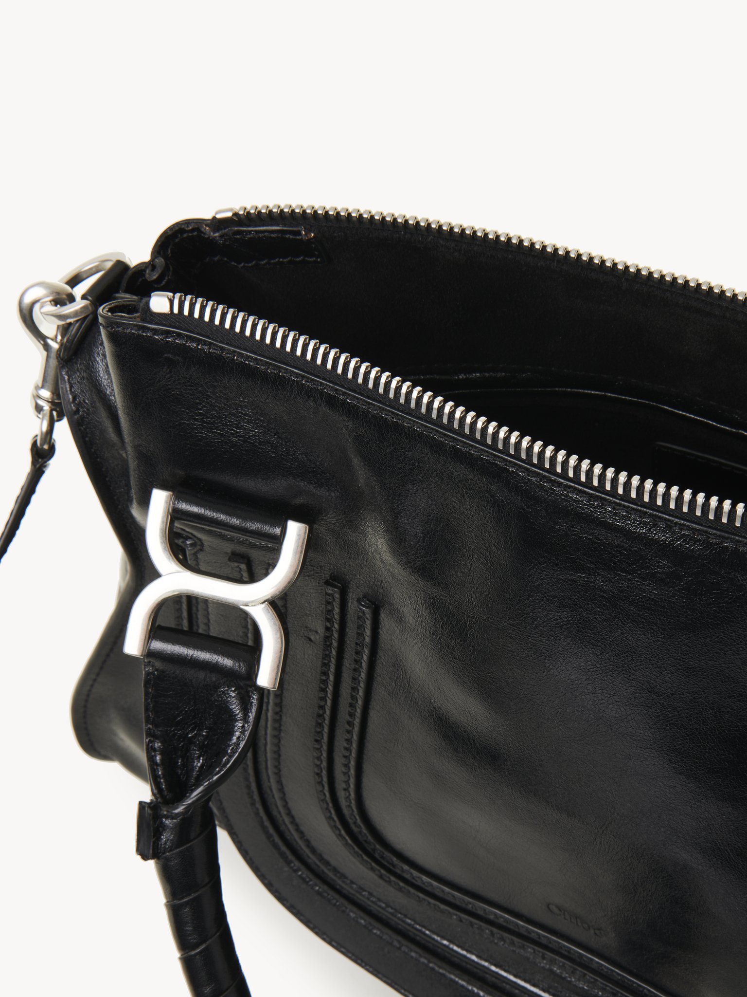 Chloé Marcie Leather Top Handle Bag In Black