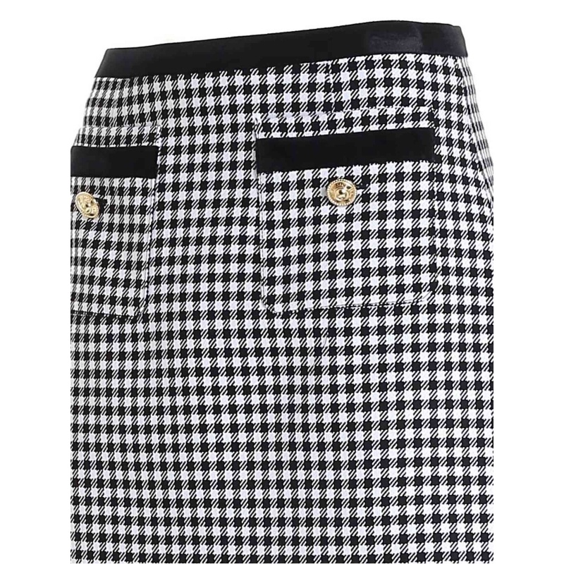 Shop Versace Jeans Gingham Check Mini Skirt In Gray