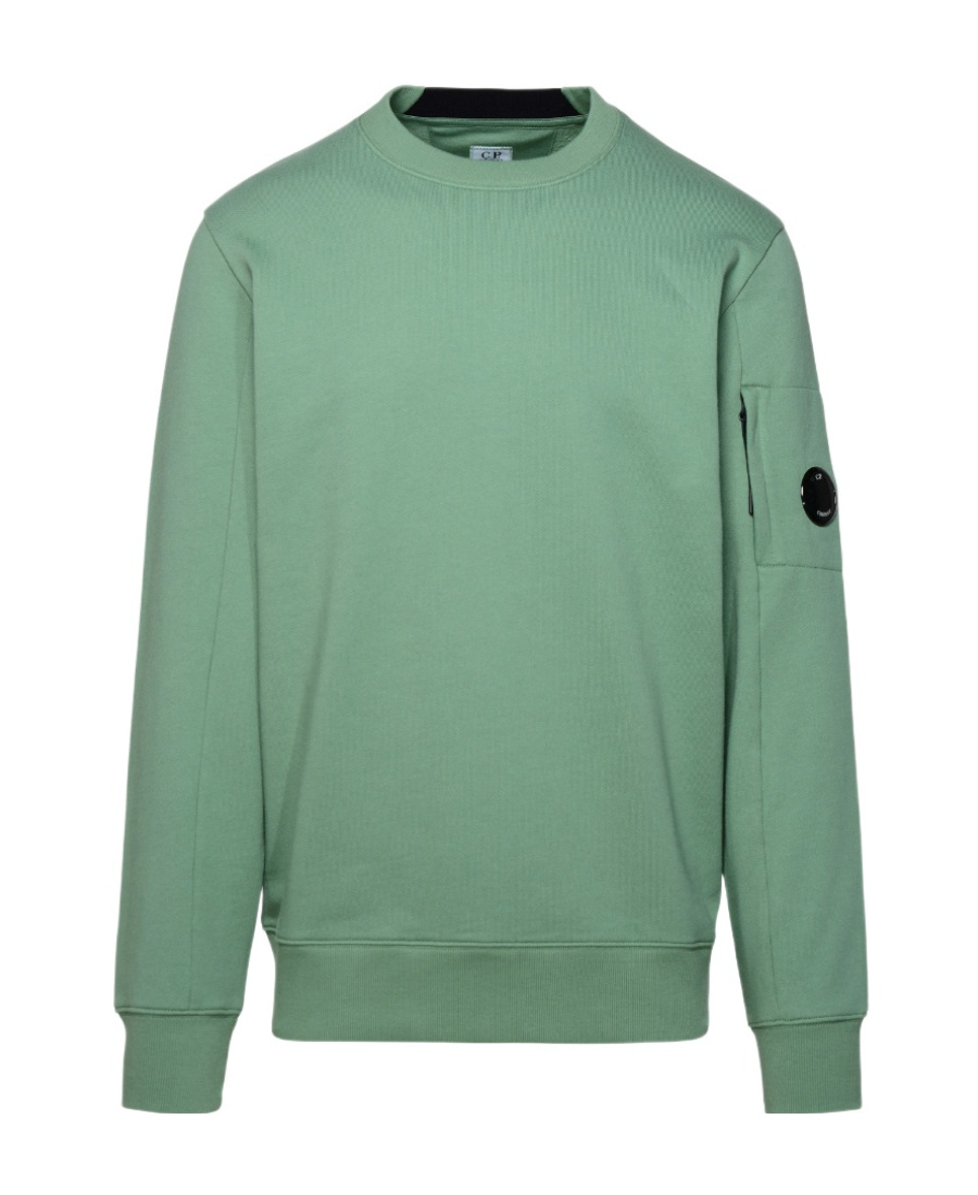 C.p. Company Lens-detail Cotton Sweatshirt In Green