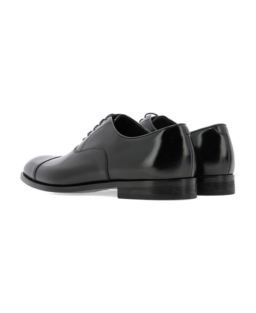 Doucal's High-shine Black Oxford Shoes With Lace-up Fastening In Black