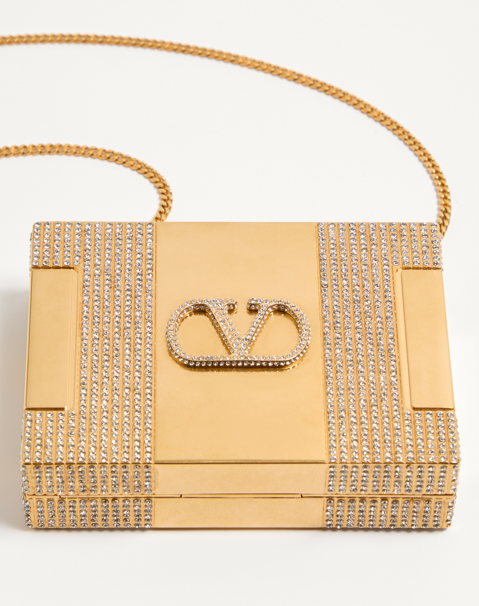 Valentino Minaumorphe Crystal-embellished Clutch