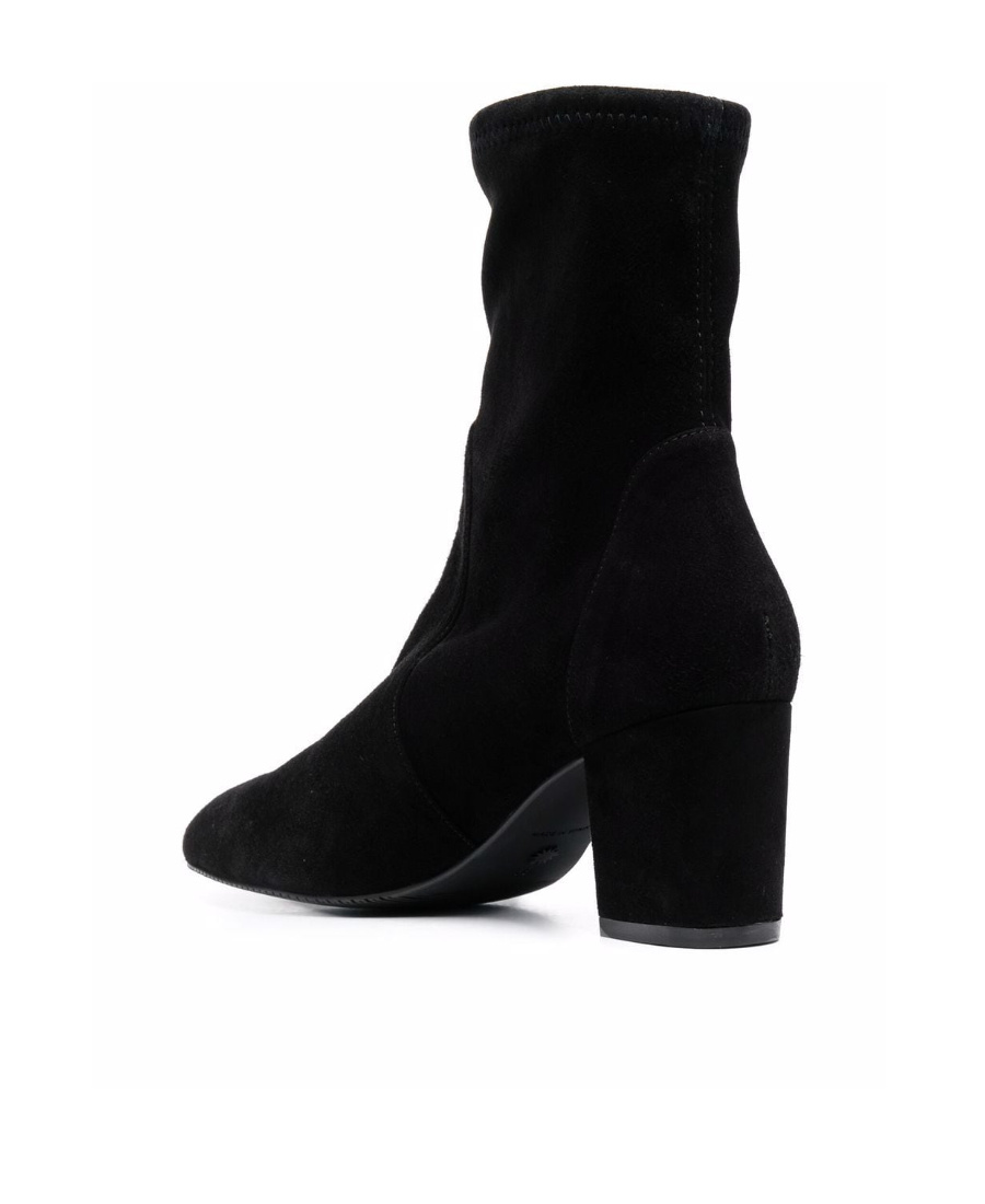 Stuart Weitzman Yuliana 60 Suede Leather Ankle Boot In Black
