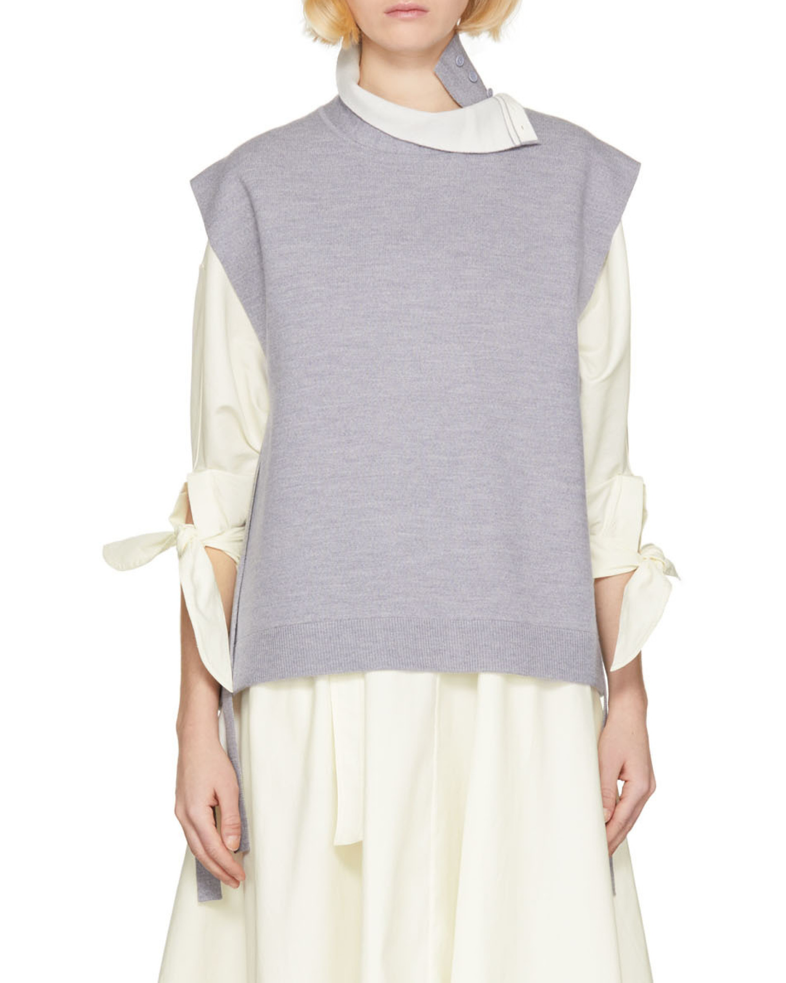 3.1 Phillip Lim Grey Double Face Wool Turtleneck In Gray