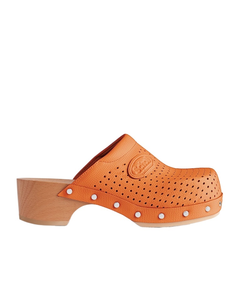 Balenciaga Women's  I Scholl 40mm Clog Mule  In Pastel Orange In Pale Orange