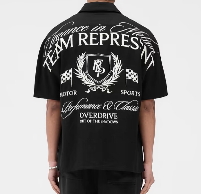 Represent Logo-embroidered Shirt In Black