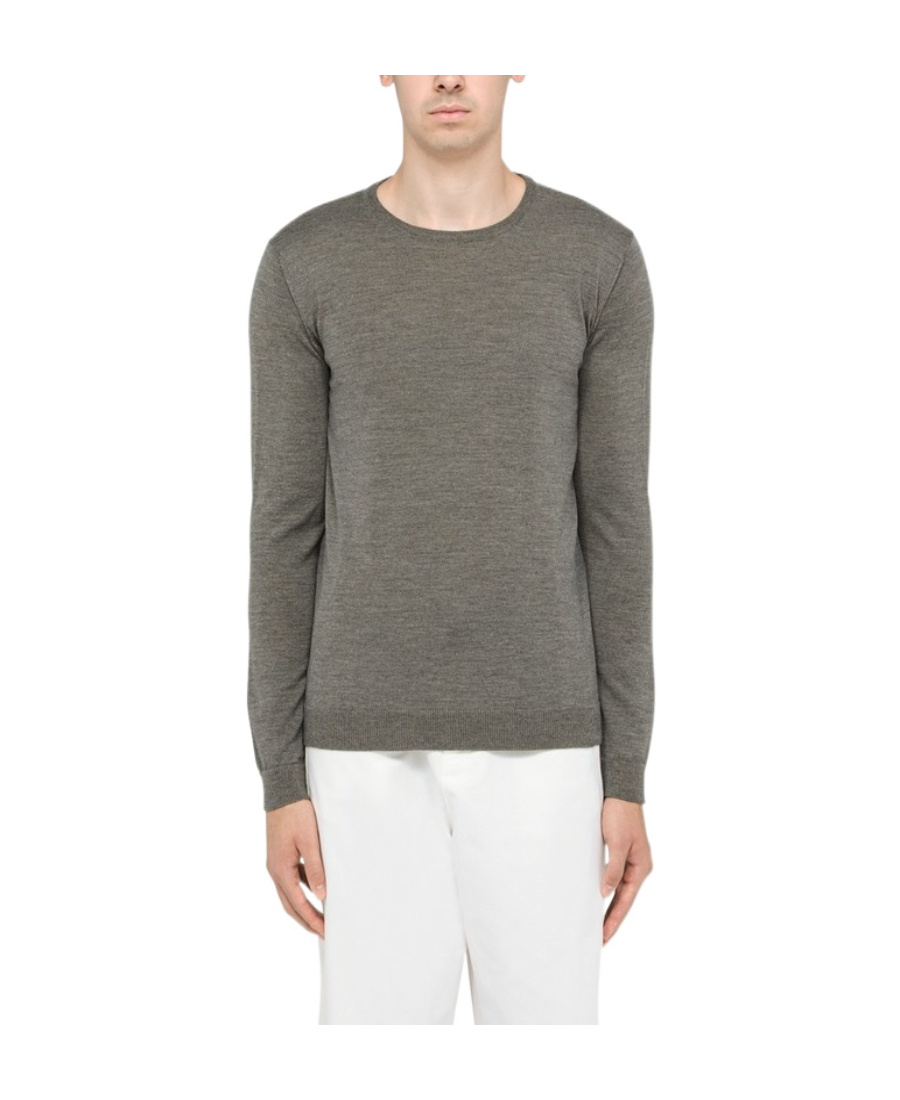 Roberto Collina Logo Long-sleeved Sweater In Gray