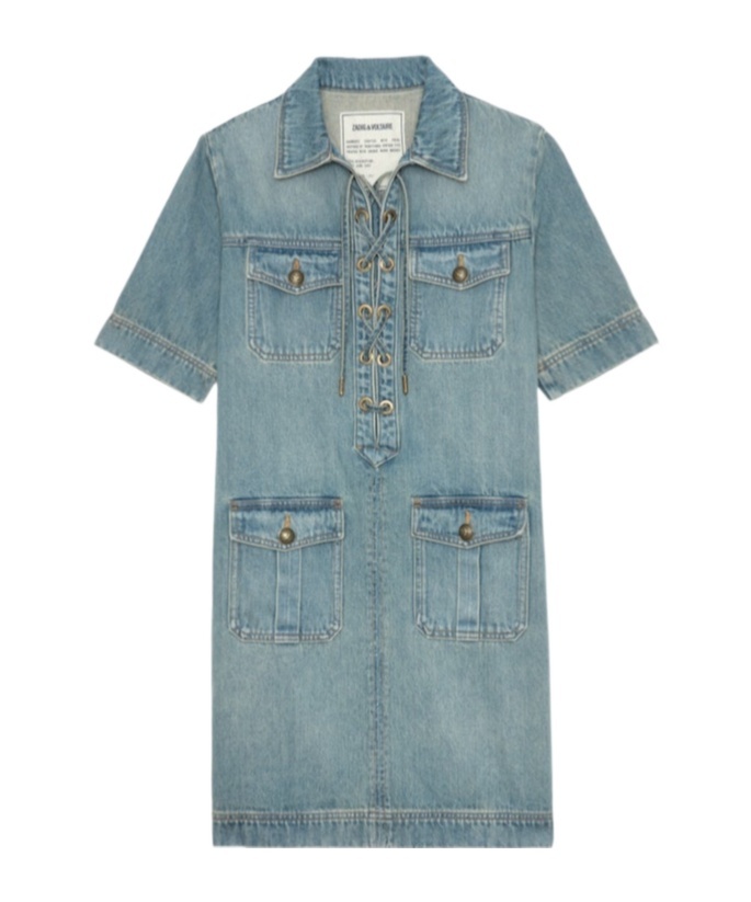 Zadig & Voltaire Short Sleeve Denim Dress