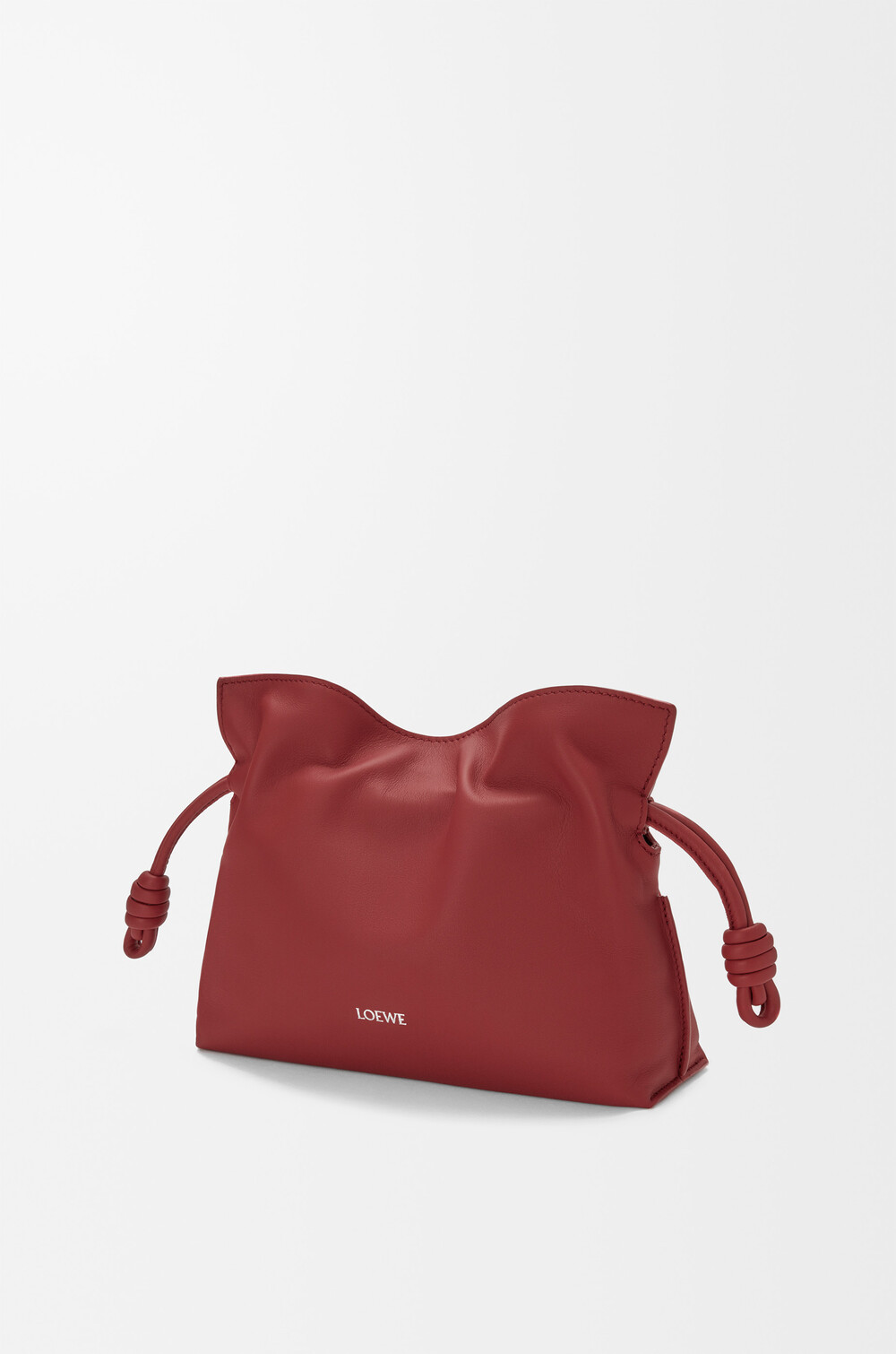 Loewe Mini Flamenco Clutch Bag In Burgundy