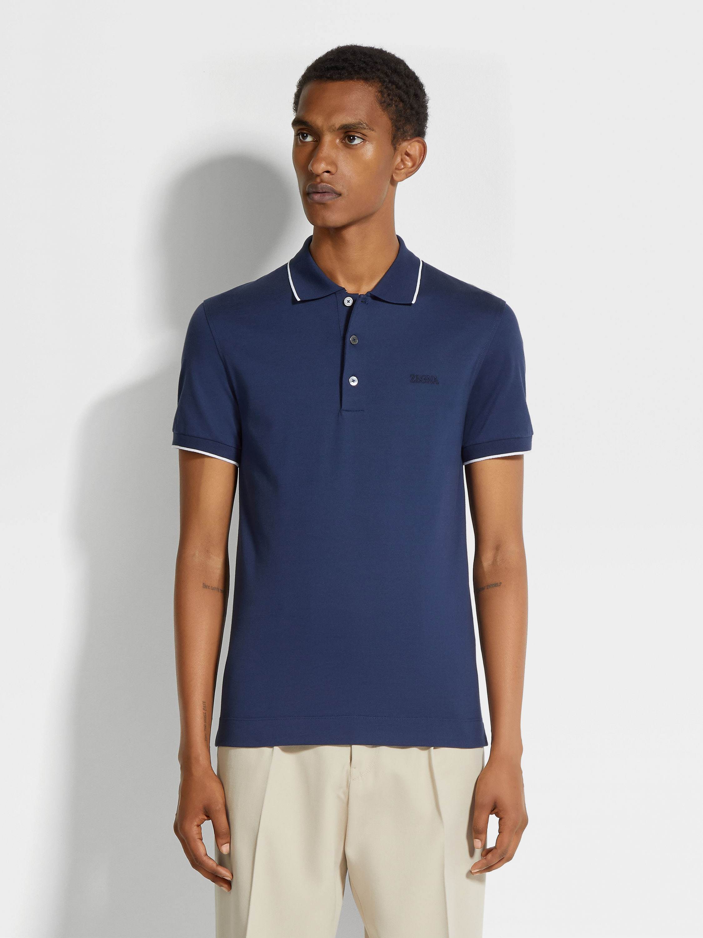 Shop Zegna Short-sleeved Polo Shirt In Blue